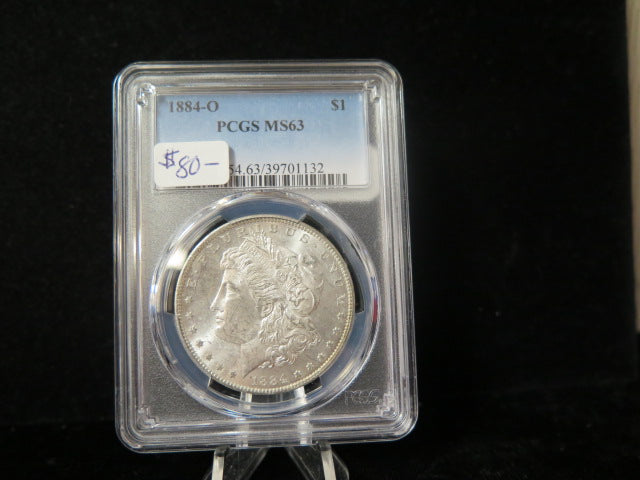 1884-O Morgan Silver Dollar, PCGS Graded MS 63 UNC.  Store