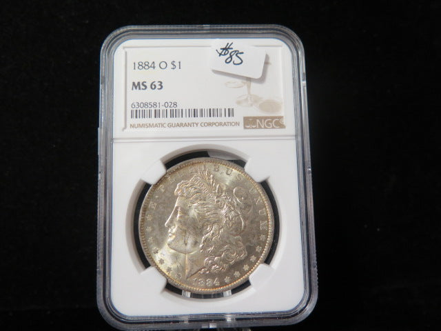 1884-O Morgan Silver Dollar, NGC Graded MS 63 UNC.  Store