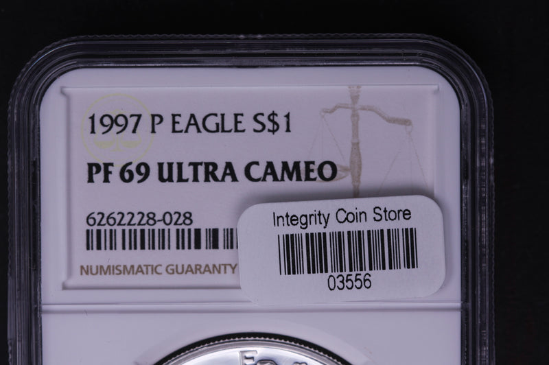 1997-P Silver Eagle $1. NGC Graded PF-69 Ultra Cameo. Store