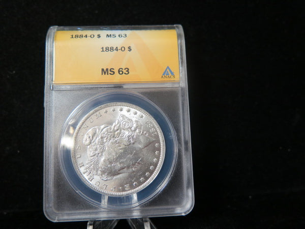 1884-O Morgan Silver Dollar, ANACS Graded MS 63 UNC.  Store #03144