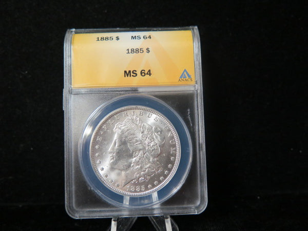1885 Morgan Silver Dollar, ANACS Graded MS 64 UNC.  Store #03147