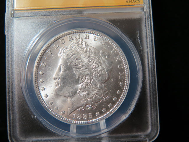 1885 Morgan Silver Dollar, ANACS Graded MS 64 UNC.  Store