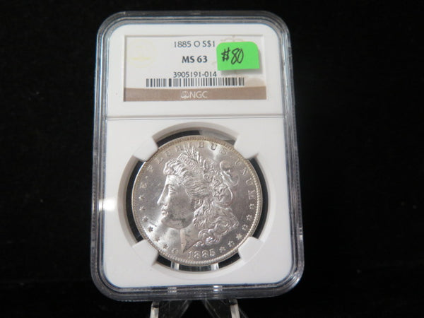 1885-O Morgan Silver Dollar, NGC Graded MS 63 UNC.  Store #03151