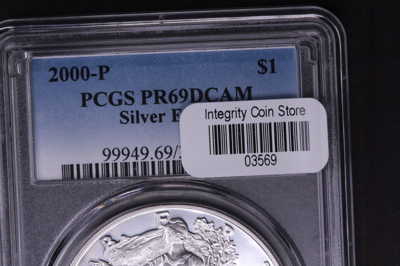 2000-P Silver Eagle $1. PCGS Graded PR-69 DCAM. Store
