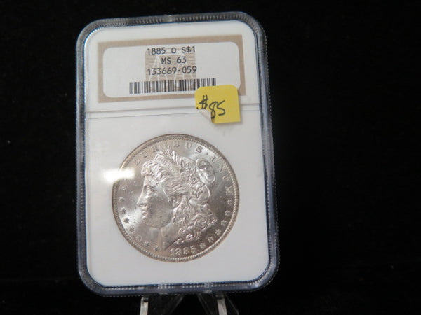 1885-O Morgan Silver Dollar, NGC Graded MS 63 UNC.  Store #03153