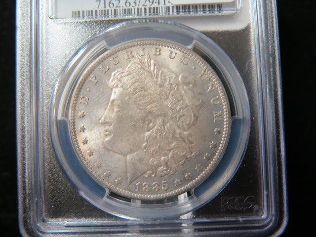 1885-O Morgan Silver Dollar, PCGS Graded MS 63 UNC.  Store