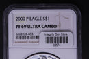 2000-P Proof Silver Eagle $1. NGC Graded PF-69 Ultra Cameo. Store