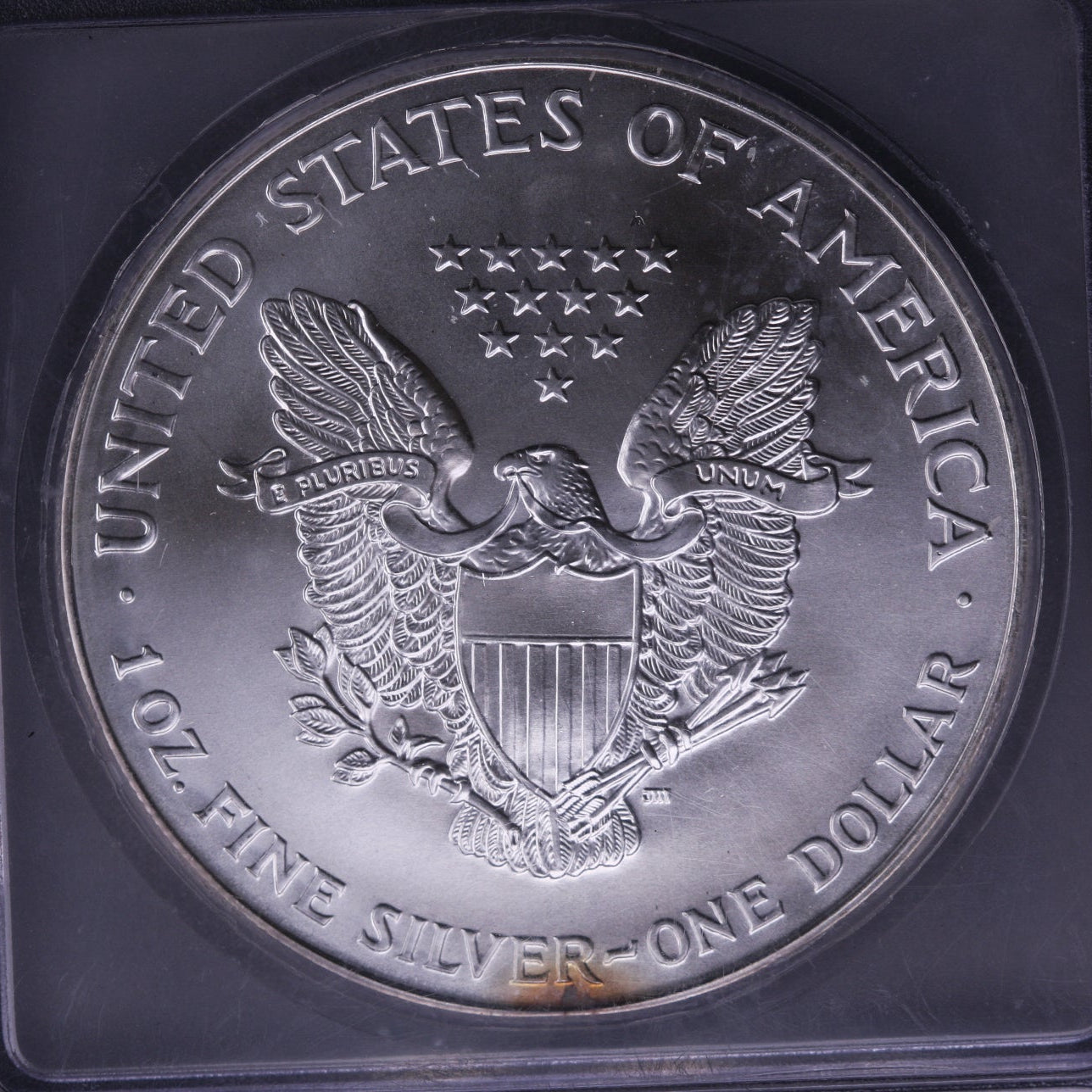 2001 Silver Eagle $1. ICG GEM B.U. WTC Ground Zero Recovered. Store #A