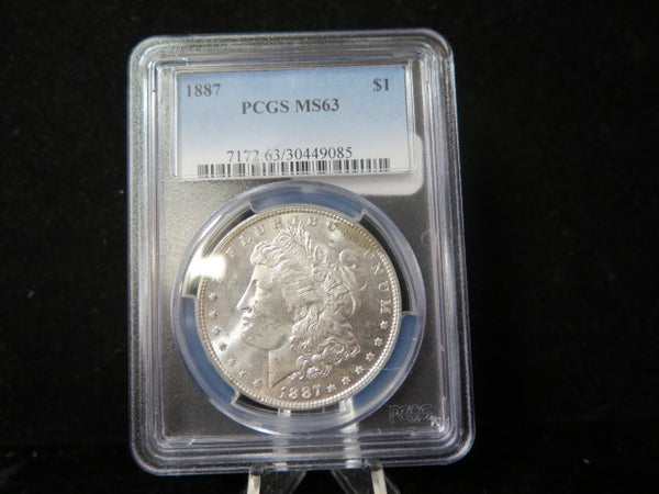 1887 Morgan Silver Dollar, PCGS Graded MS 63.  Store #03161