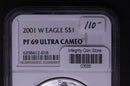 2001-W Silver Eagle $1. NGC Graded PF-69 Ultra Cameo. Store