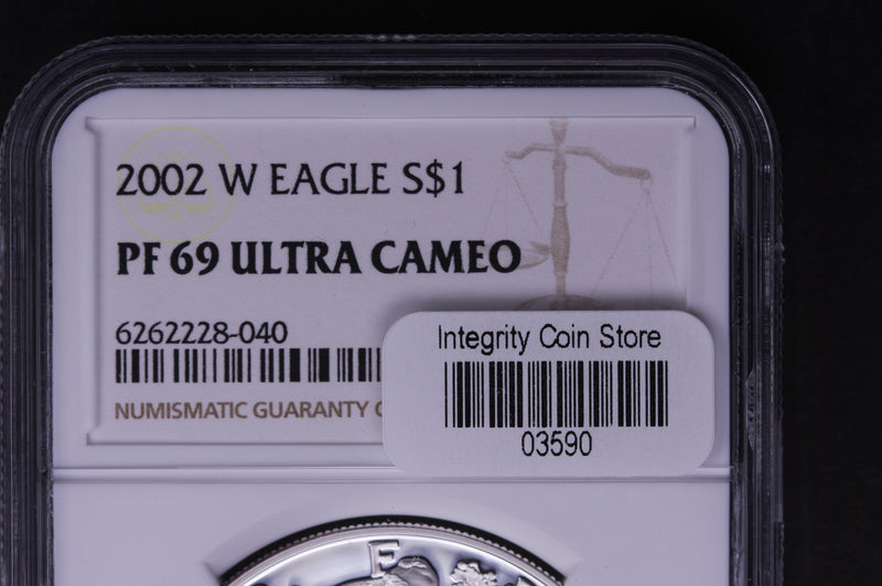 2002-W Silver Eagle $1. NGC Graded PF-69 Ultra Cameo. Store