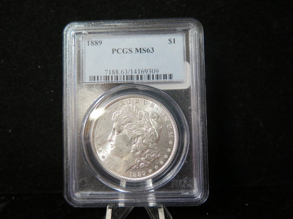 1889 Morgan Silver Dollar, PCGS Graded MS 63.  Store #03177