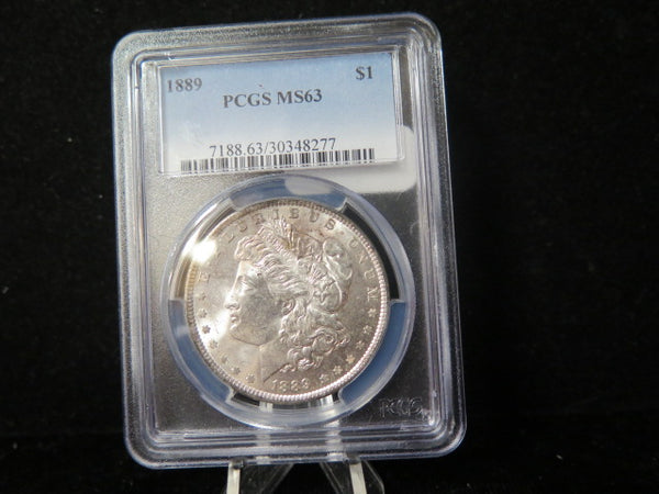 1889 Morgan Silver Dollar, PCGS Graded MS 63.  Store #03178