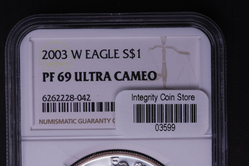 2003-W Silver Eagle $1. NGC Graded PF-69 Ultra Cameo. Store