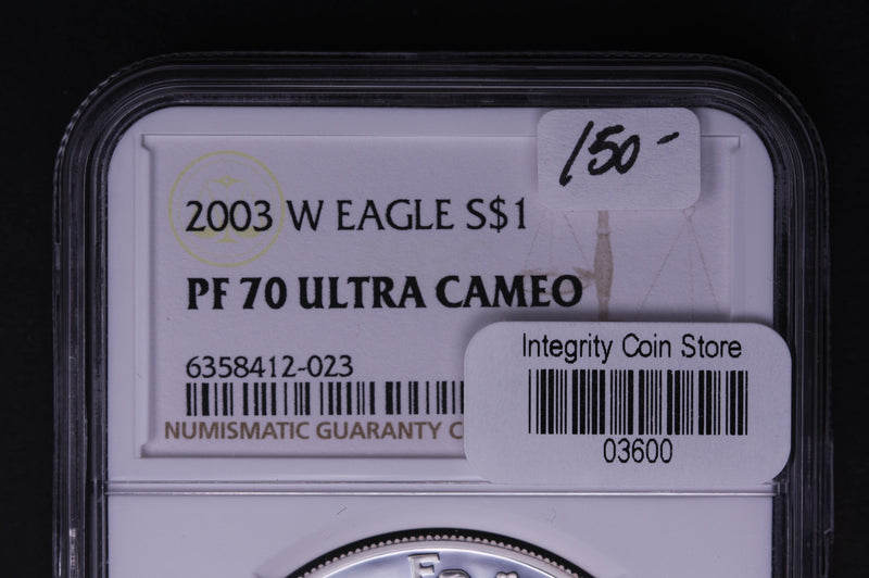 2003-W Silver Eagle $1. NGC Graded PF-70 Ultra Cameo. Store