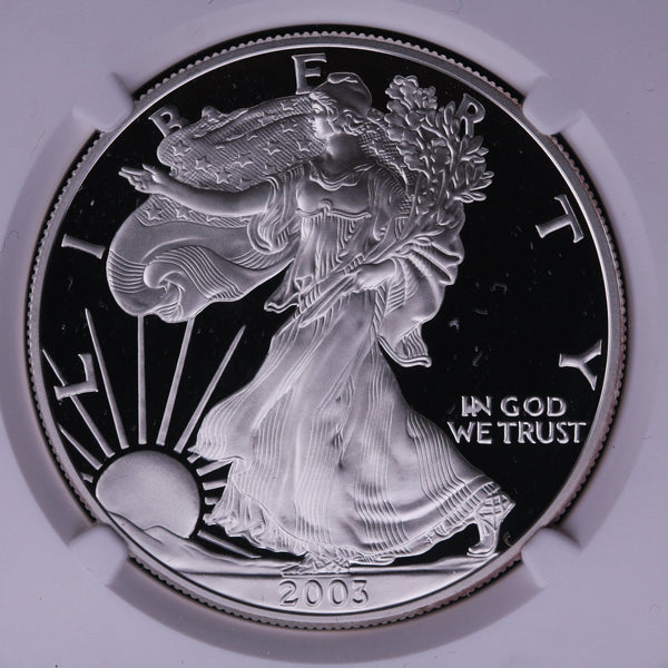 2003-W Silver Eagle $1. NGC Graded PF-70 Ultra Cameo. Store #03600