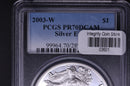 2003-W Proof Silver Eagle $1. PCGS Graded PR-70 DCAM. Store
