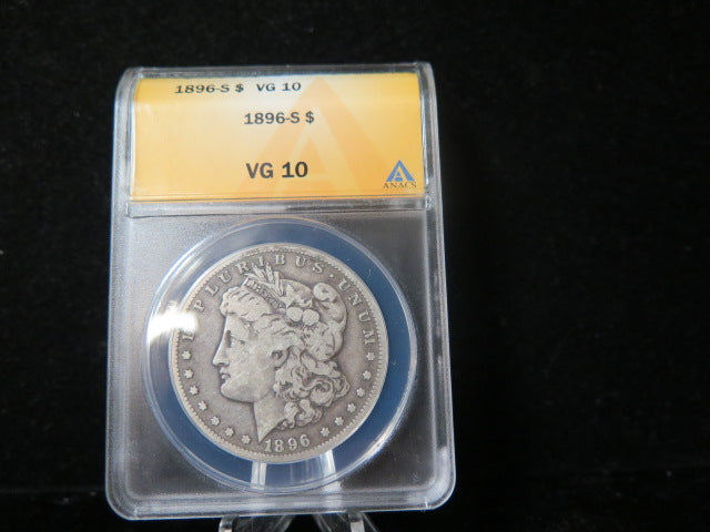 1896-S Morgan Silver Dollar, ANACS Graded VG 10.  Store #03196