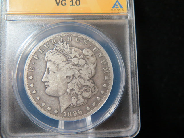 1896-S Morgan Silver Dollar, ANACS Graded VG 10.  Store #03196