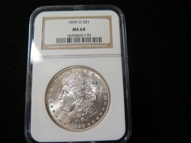 1899-O Morgan Silver Dollar, NGC Graded MS 64 UNC.  Store #03204