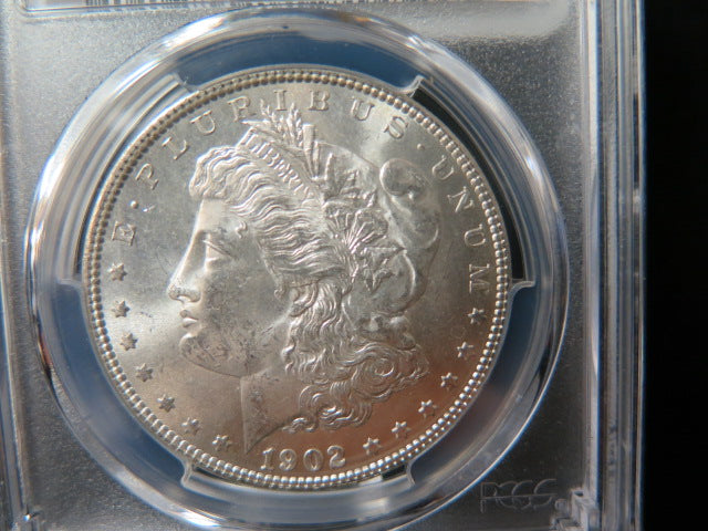 1902-0 Morgan Silver Dollar, PCGS Graded MS 63 UNC.  Store