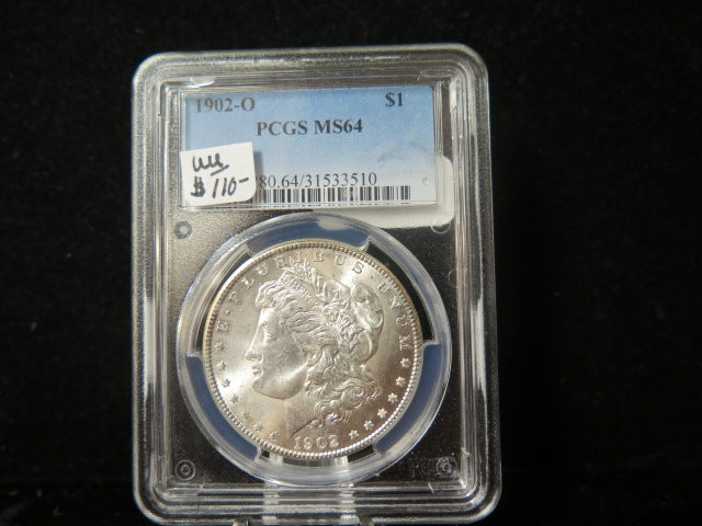 1902-0 Morgan Silver Dollar, PCGS Graded MS 64 UNC.  Store