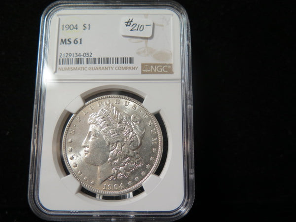 1904 Morgan Silver Dollar, NGC Graded MS 61 UNC.  Store #03227