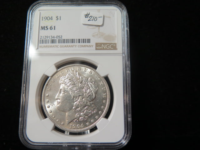 1904 Morgan Silver Dollar, NGC Graded MS 61 UNC.  Store