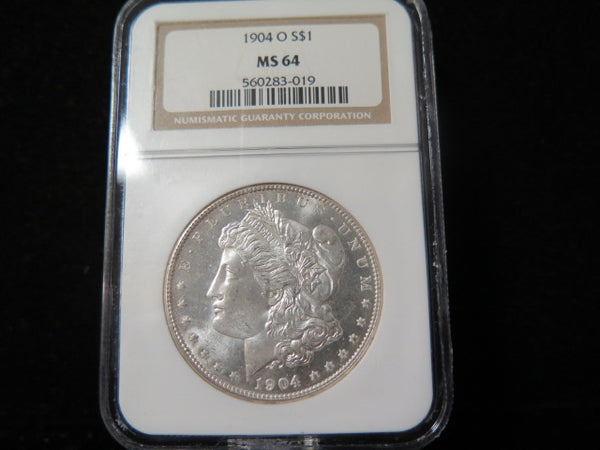 1904-O Morgan Silver Dollar, NGC Graded MS 64 UNC.  Store #03232