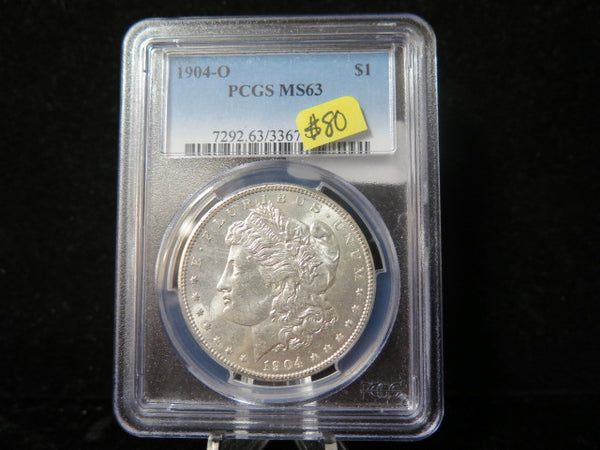1904-O Morgan Silver Dollar, PCGS Graded MS 63 UNC.  Store #03234