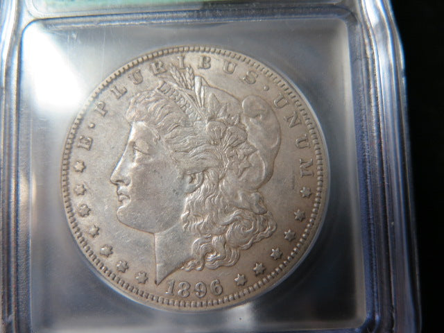 1896-O Morgan Silver Dollar, ICG Graded AU 50 About Un-Circulated.  Store