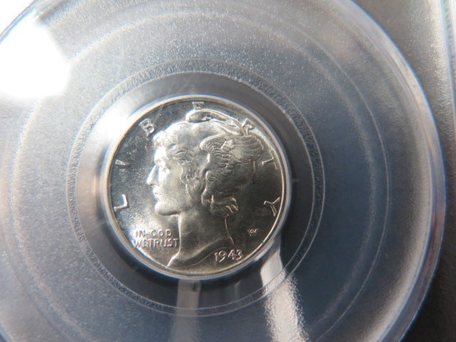 1943-S Mercury Dime, PCGS Graded MS 66 Uncirculated Coin. Store