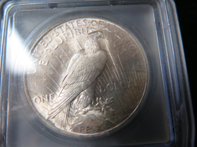 1922 Peace Silver Dollar, ICG Graded MS 65 Uncirculated Coin. Store