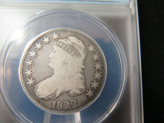 1822 Capped Bust Half Dollar, ANACS Graded G 6 Circulated Coin. Store