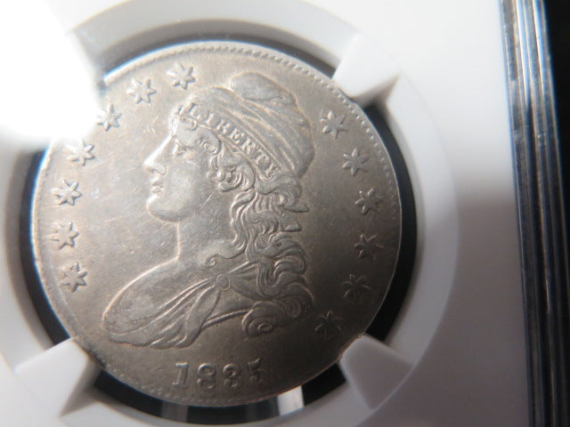 1835 Capped Bust Half Dollar, NGC Graded XF 45 Circulated Coin. Store