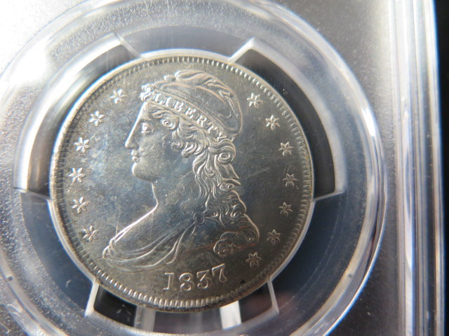 1837 Capped Bust Half Dollar, PCGS Genuine AU Detail Circulated Coin. Store