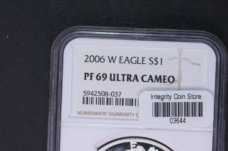 2006-W Silver Eagle $1. NGC Graded PF-69 Ultra Cameo. Store