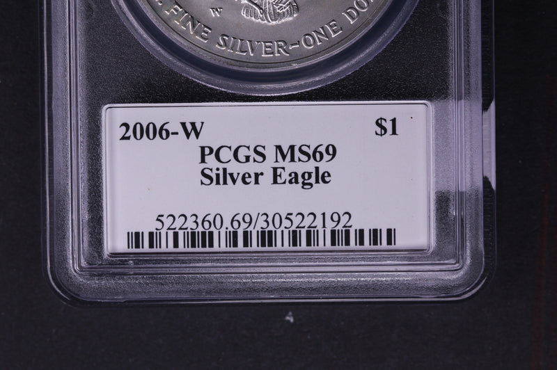 2006-W Silver Eagle $1. PCGS Graded MS-69 Un-Circulated Coin.  Store