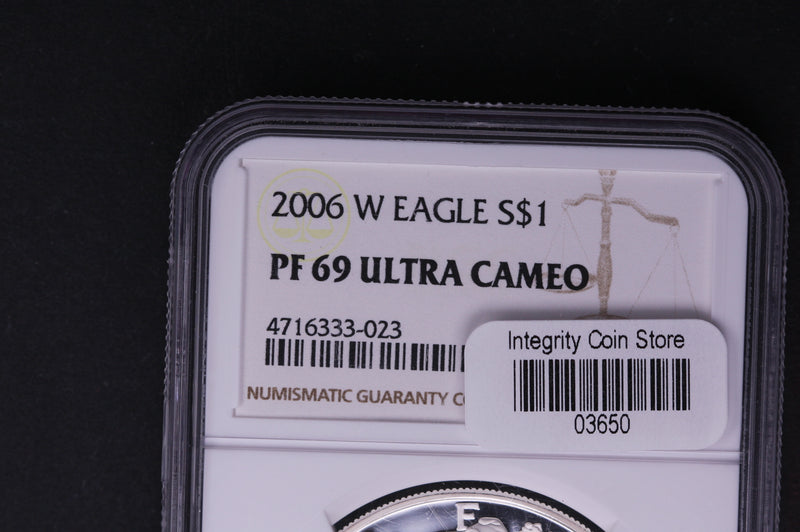 2006-W Silver Eagle $1. NGC Graded PF-69 Ultra Cameo.  Store