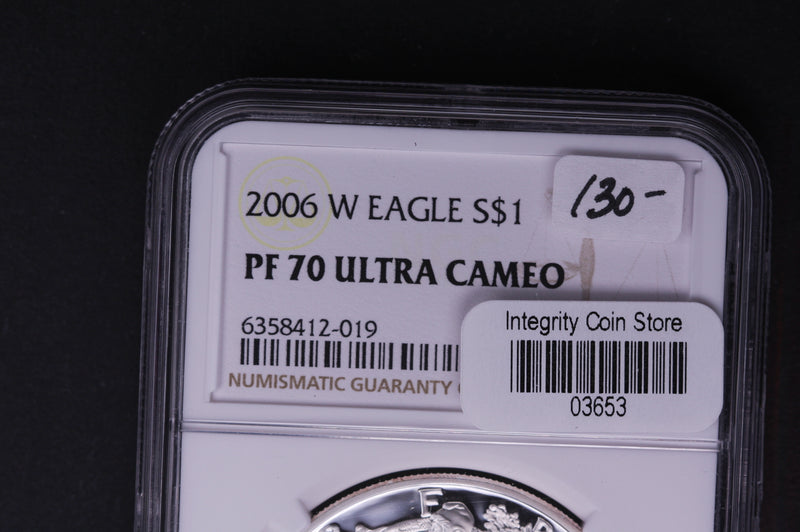 2006-W Silver Eagle $1. NGC Graded PF-70 Ultra Cameo.  Store