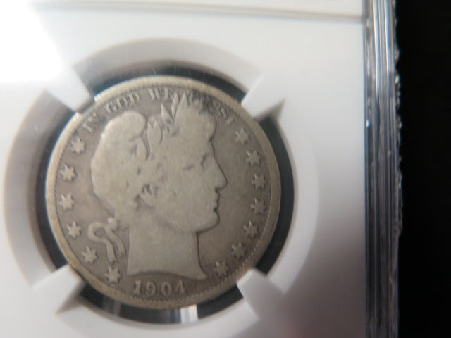 1904-S Barber Half Dollar.  NGC Graded G 4 Circulated Coin.  Store