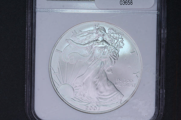 2007-W Silver Eagle $1. NGC Graded MS-69 Un-Circulated Coin.  Store #03658