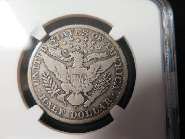 1915-D Barber Half Dollar.  NGC Graded VG 10 Circulated Coin.  Store