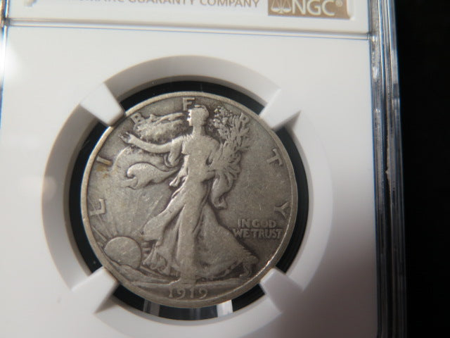 1919-D Walking Liberty Half Dollar.  NGC Graded F 12 Circulated Coin.  Store # 03345