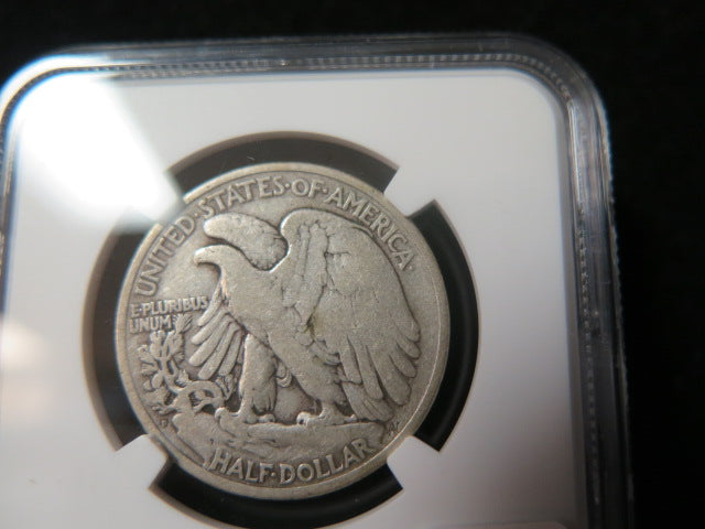 1919-D Walking Liberty Half Dollar.  NGC Graded F 12 Circulated Coin.  Store # 03345