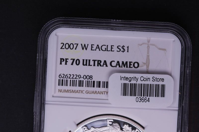 2007-W Silver Eagle $1. NGC Graded PF-70 Ultra Cameo.  Store