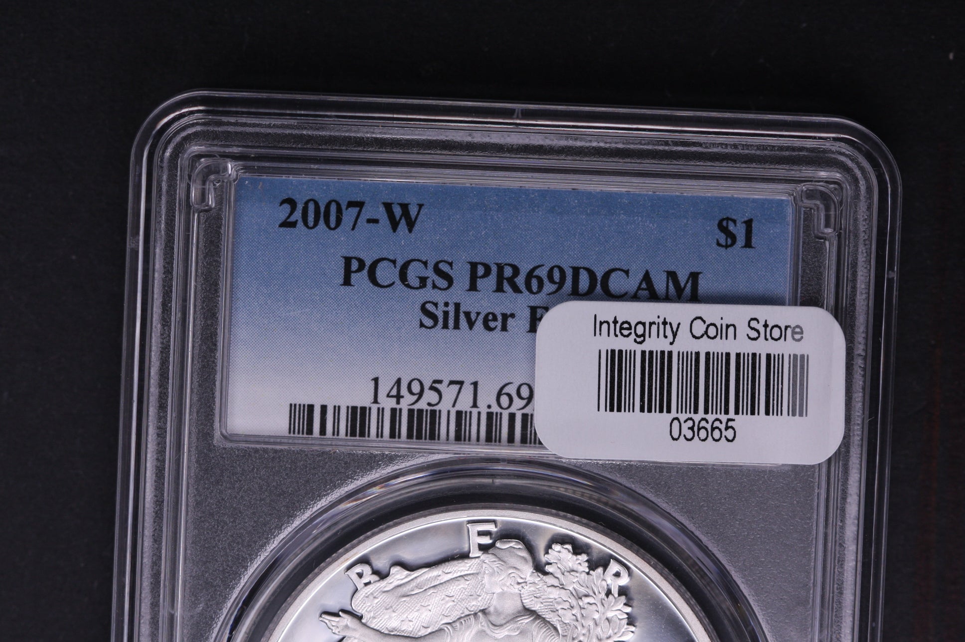 2007-W Silver Eagle $1. PCGS Graded PR-69 DCAM.  Store #AE0103