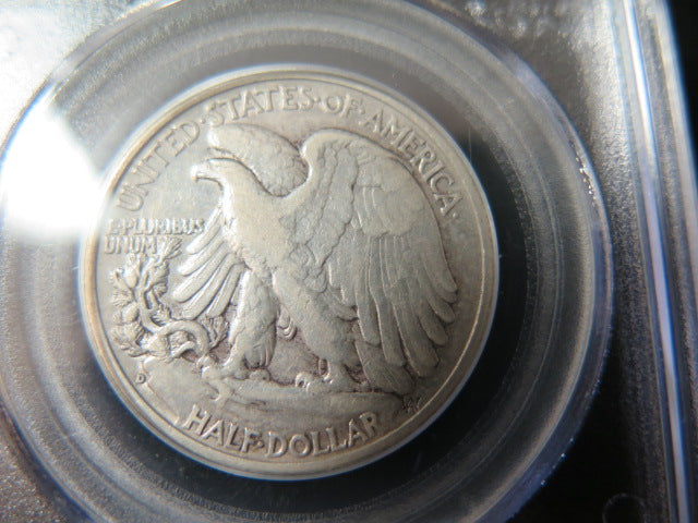 1938-D Walking Liberty Half Dollar. PCGS Graded VF 30 Circulated Coin. Store # 03350