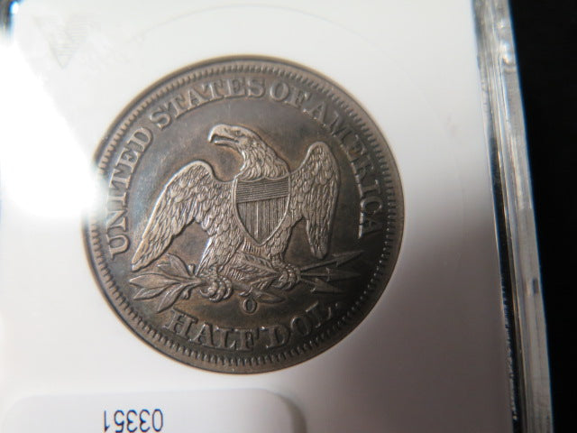 1858-O Seated Liberty Half Dollar, ANACS Graded EF45 Circulated Coin.  Store