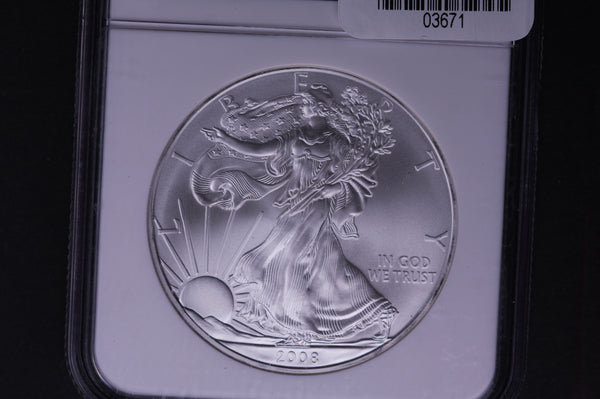 2008 Silver Eagle $1. NGC Graded MS-69 Early Releases.  Store #AE0116